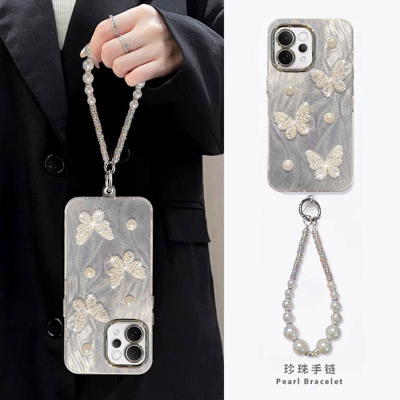 适用vivoS系列立体珍珠蝴蝶外壳