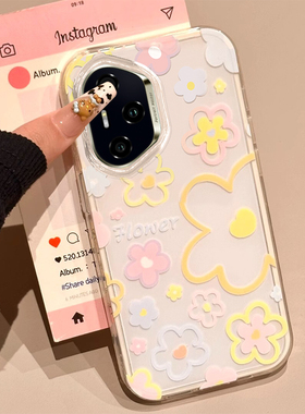 适用于荣耀300ultra手机壳200Pro新款100时尚90GT唯美80se大孔白色IMD70女款60se彩色碎花50奢华9x防摔保护套