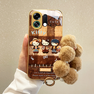 适用OPPOK13TurboPro手机壳K13s新款K12s网红12Plus可爱K11x毛绒猫咪K9S玻璃保护套K9X全包K9Pro防摔外壳