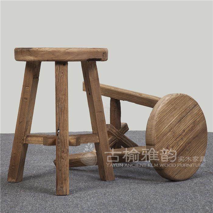 老门板实木家用圆凳风化板复古换鞋凳酒店老榆木餐厅时尚凳子,住宅家具,其它凳子,淘宝优惠券,粉丝福利购,淘宝优惠卷