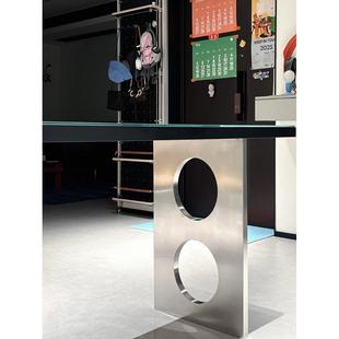 304不锈钢拉丝孔桌腿桌支架酒吧桌腿支撑框架包豪斯风格 定制