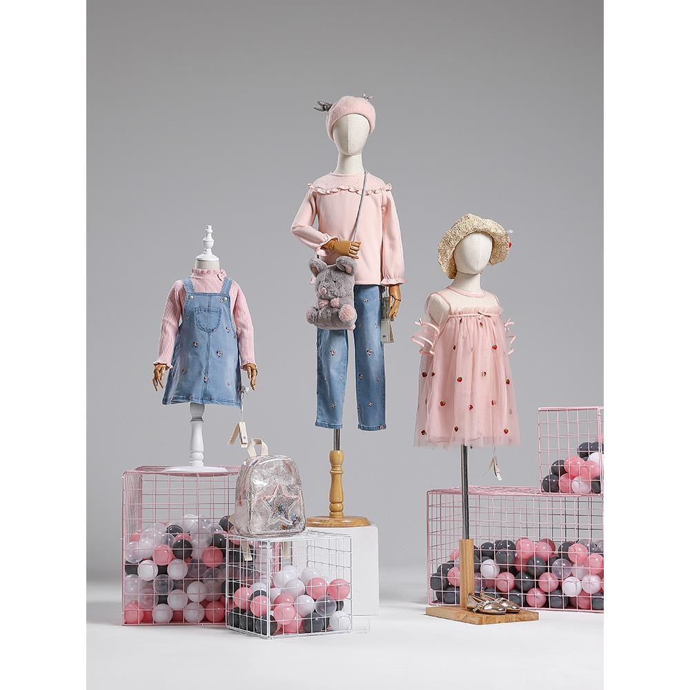 儿童模特道具女半身假人台服装店全身小孩男童装模特架子展示架
