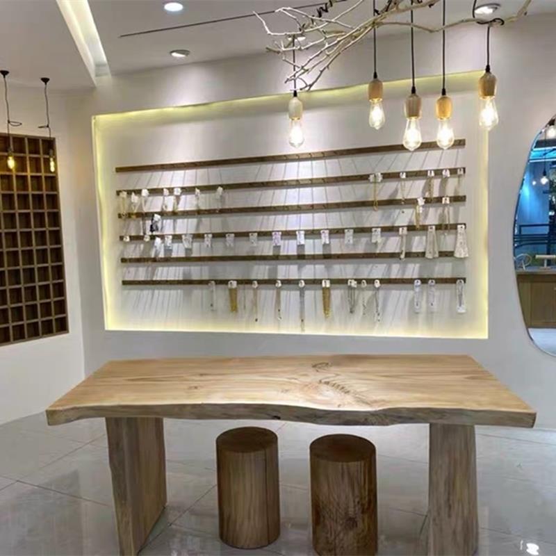 饰品店展示桌中岛流水台服装店实木大板展示台童装店中间摆放桌子