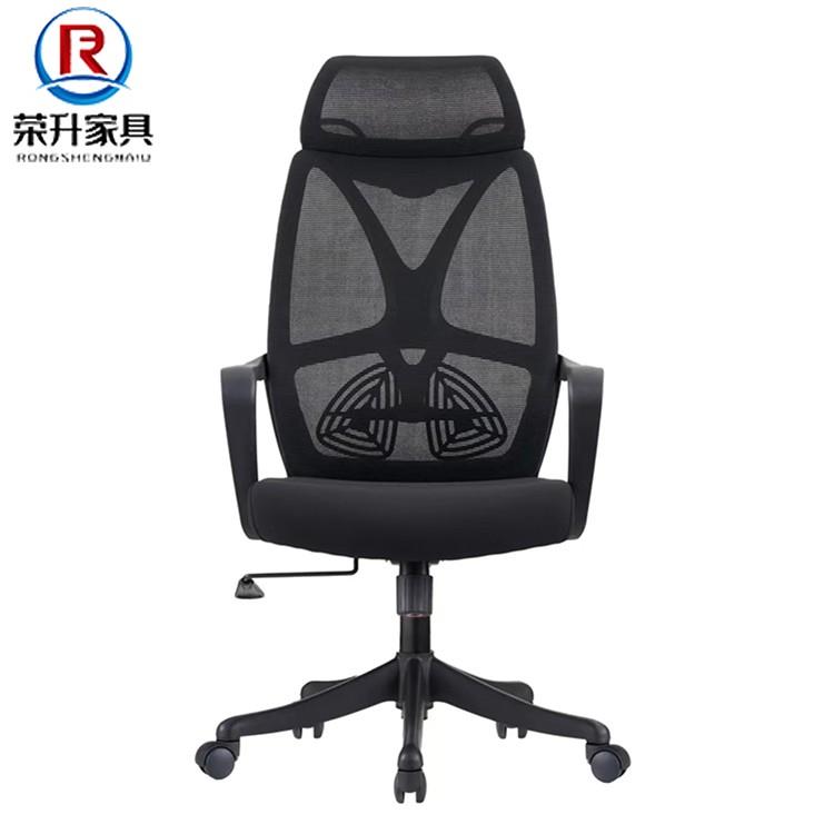 现代职员办公椅黑色现货电脑椅高背职员网椅会议室滑轮升降转椅