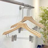 小中大童连身套装 服装 店专用木衣架无漆实木衣架木质女装 定制logo