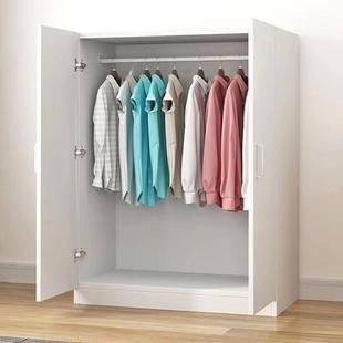 简约家用二门衣柜经济型出租房用现代实木板式衣柜衣橱挂衣柜定做