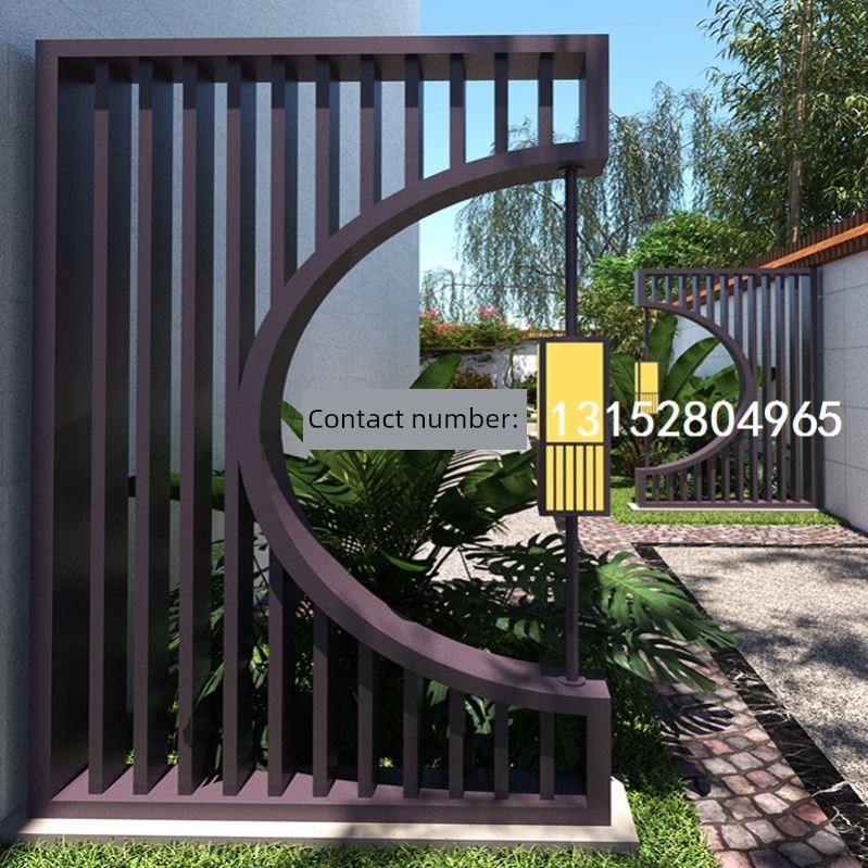 户外庭院不锈钢月洞门新中式屏风隔断别墅园林景观彷古月亮门定制