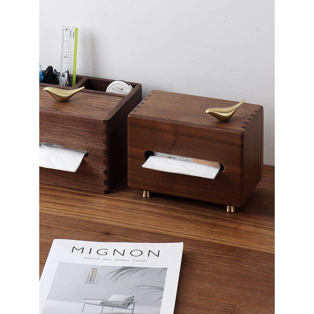 黑胡桃木收纳纸巾盒实木质餐客厅餐纸巾轻奢极简家用办公桌抽纸盒,收纳整理,纸巾盒,淘宝优惠券,粉丝福利购,淘宝优惠卷