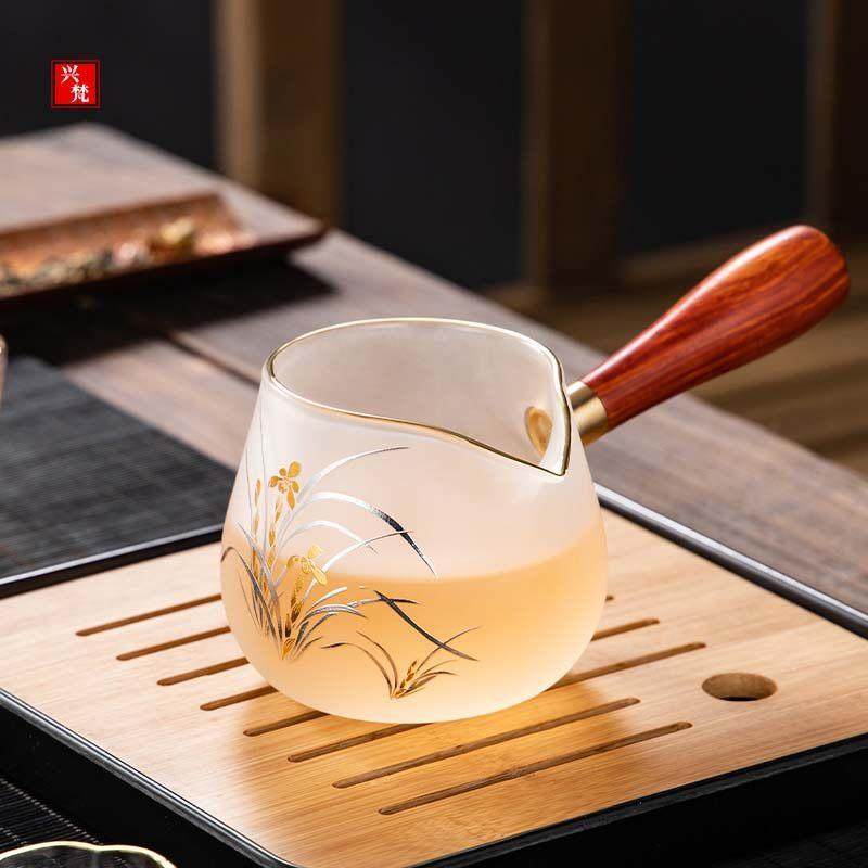 兴梵 公道杯玻璃高档金银烧侧把茶工道杯加厚大号木把公平杯茶海,餐饮具,公道杯,淘宝优惠券,粉丝福利购,淘宝优惠卷