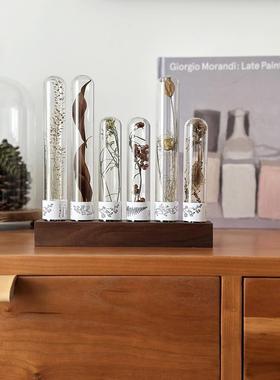 玻璃试管干花果实植物标本实木底座干花装饰桌面客厅摆件送闺蜜