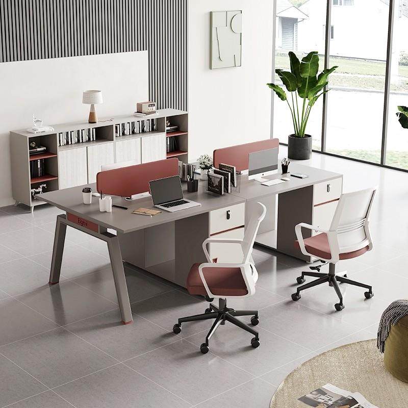 办公桌员工位四人位4卡位2简约现代办公室屏风卡座职员桌桌椅组合