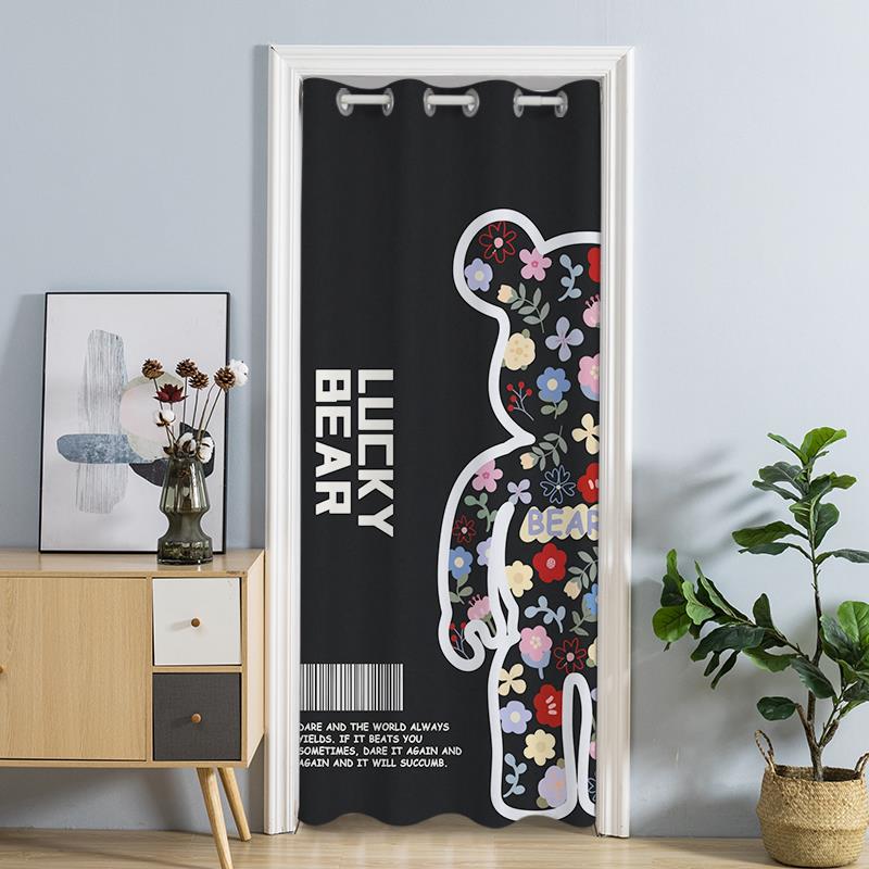 潮牌服装店门帘试衣间免打孔遮挡帘隔断防隐私空调帘卫生间布帘