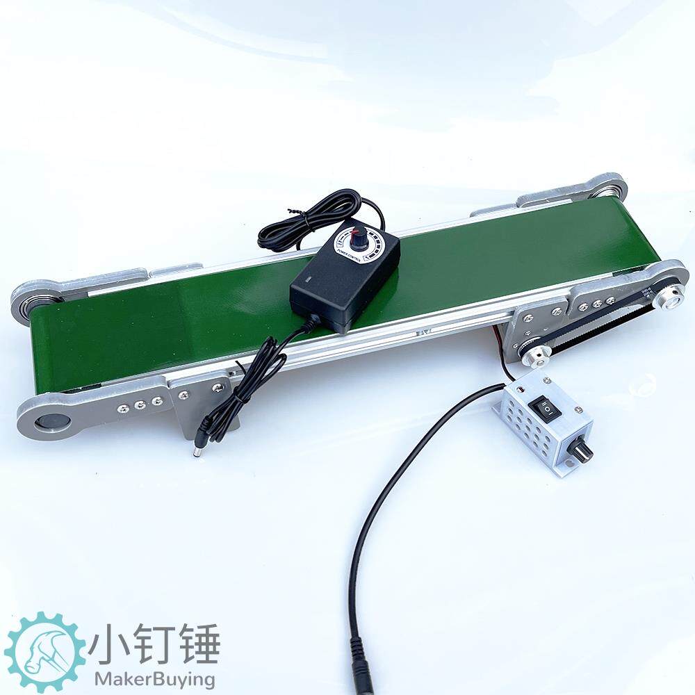 PVC桌面小型传送带输送机正反转暂停调速流水线模型科普摩擦力DIY