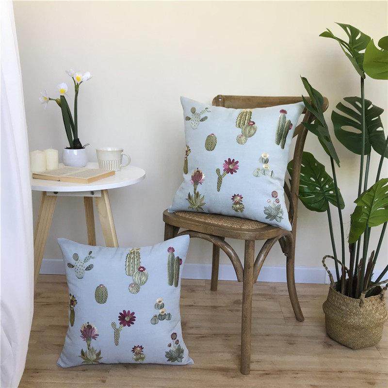 北欧刺绣花草客厅床头沙发女生睡觉午睡枕方形可拆靠垫护腰抱枕套,居家布艺,靠垫/抱枕,淘宝优惠券,粉丝福利购,淘宝优惠卷