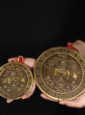 纯铜四神兽纯铜复古山海镇镜挂件摆件石敢当客厅书房