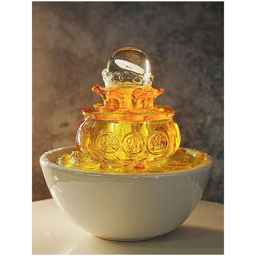 转球流水招财摆件办公室轻奢转运球风水轮摆件会所聚宝盆开业礼物