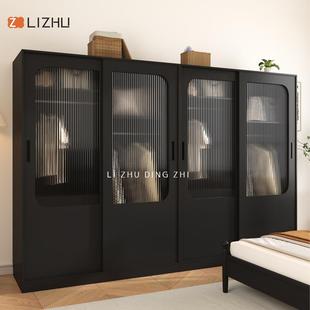 推拉门衣柜挂衣柜卧室移门收纳大衣橱组合小户型ins家用定制 日式