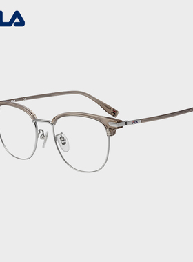 FILA斐乐 眉框板材复古潮流男女款黑色镜框近视眼镜架框VFI970F