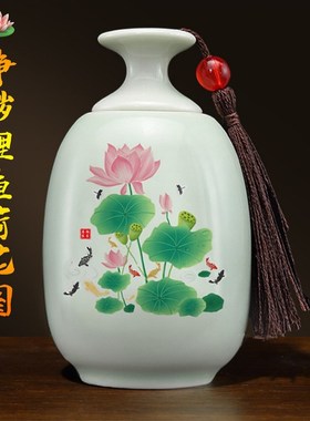 陶瓷避水兽卫生间摆件荷花鲤鱼B净污解决厕所对门对卧室对厨房门