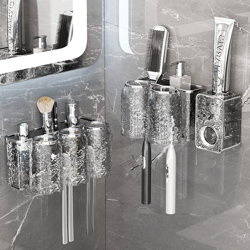 牙刷置物架高级感牙刷架牙刷杯壁挂式浴室牙杯洗漱杯漱口杯收纳架