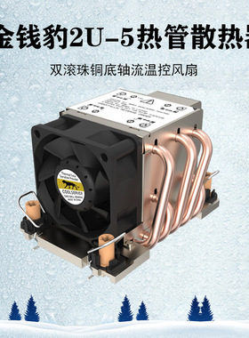金钱豹 2U 支持LGA 4189 /4677 CPU散热器 5热管 侧吹风扇