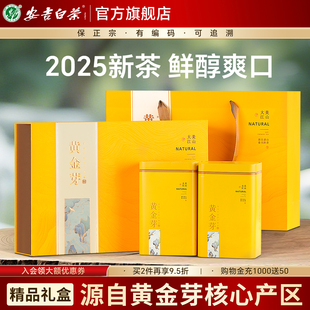 黄金芽2025新茶特级明前安吉白茶官方旗舰店正品绿茶叶礼盒装200g