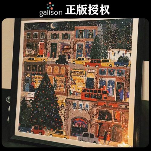 美国进口冬灯拼图成人版金箔正版Galison圣诞节拼图东灯生日礼物8