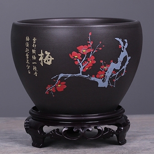 金枝玉叶专用花盆多肉紫砂陶瓷植物家用盆景透气兰花复古室内;;