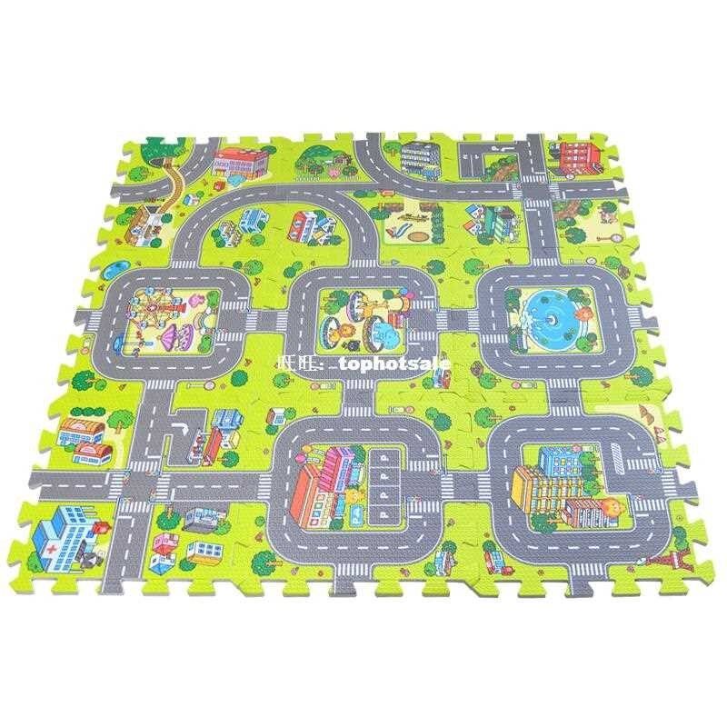 30*30*1.0cm Puzzle Colorful traffic route Baby playmat Origi