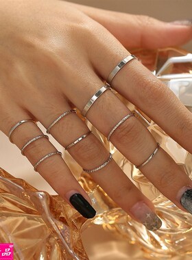 好货Hot sale Vintage alloy rings Womens joint ring 10pcs/se