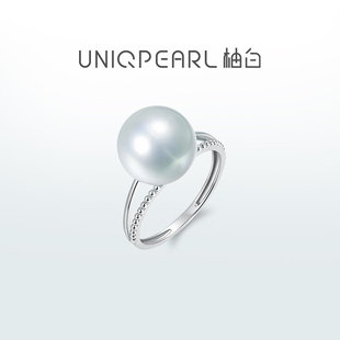 新 12mm爱迪生珍珠双层戒指设计感高级 柚白18K金11 品