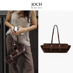 JOCH春夏Elle小众单肩包复古法棍包金属扣设计感腋下包欧美风女包