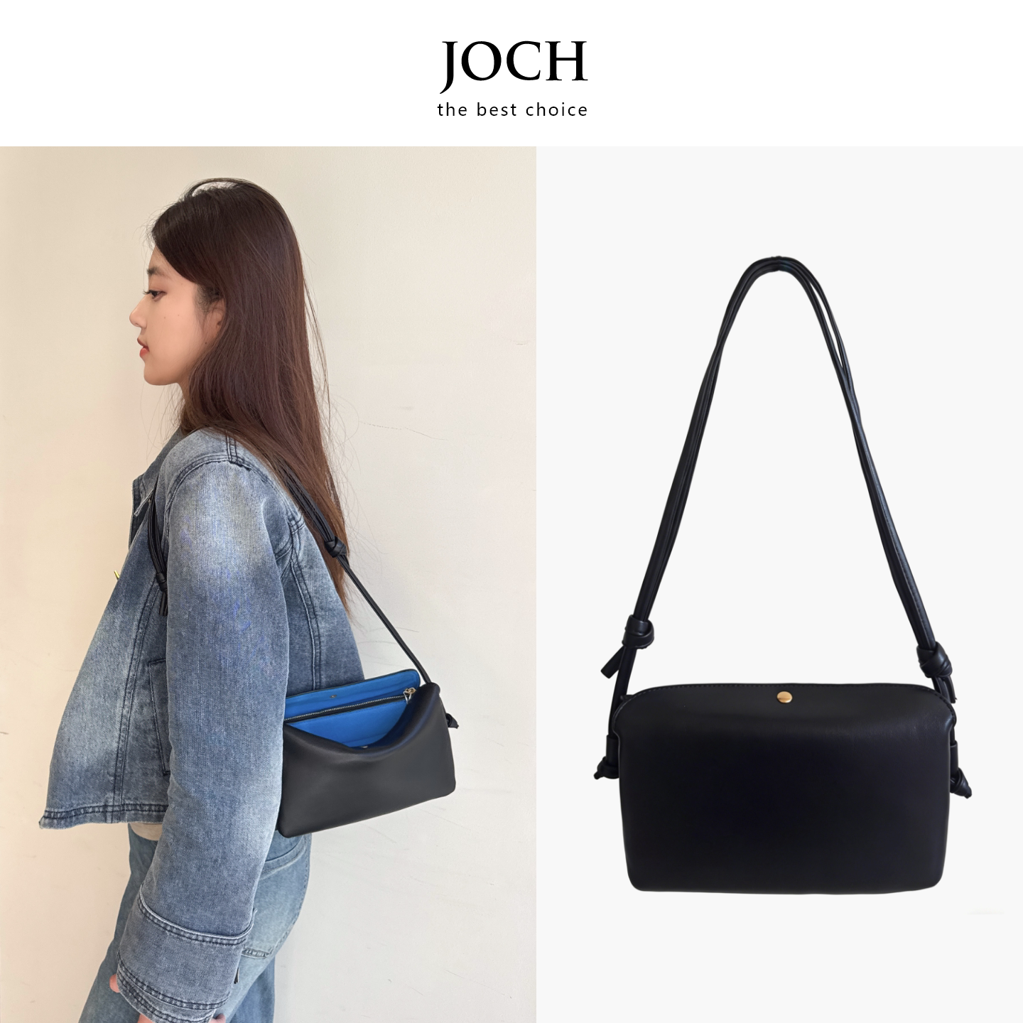 JOCH春夏款真皮TRIO FLAP羊皮信封包精致多隔层单肩斜挎小方包潮