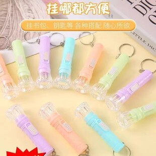 儿童手电筒果冻色小手电小电灯LED塑料手灯儿童发光照亮挂件玩具