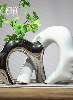 轻奢风电视柜高档客厅p酒柜陶瓷摆饰书柜玄关现代简约家居乔迁装