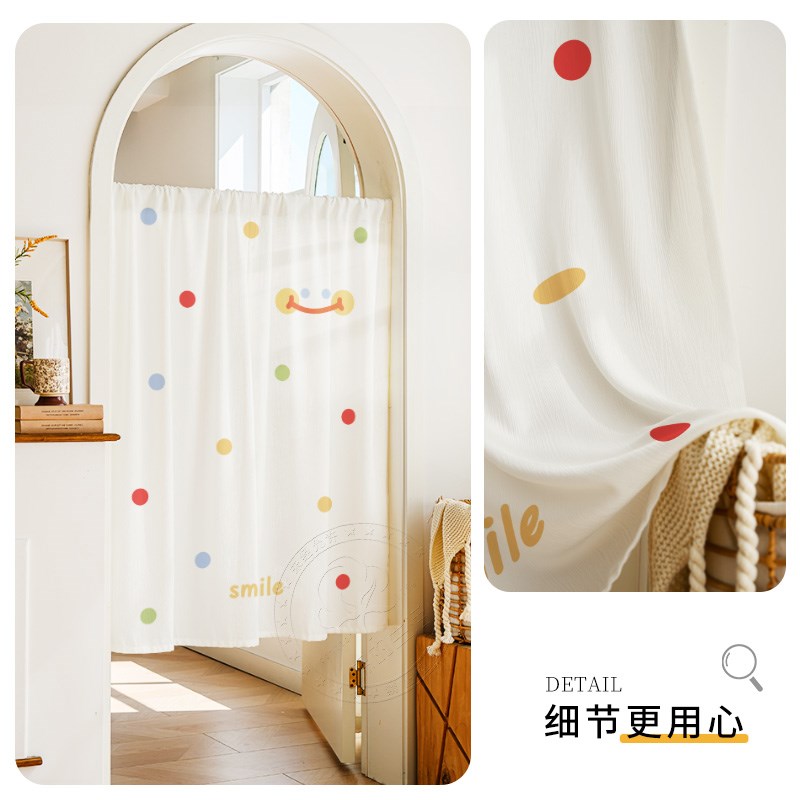 蕾丝白纱门帘法式卧室oins半帘隔断帘纱帘窗帘窗纱帘免打孔遮挡帘