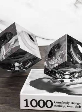 【厂家直销】新中式摆件创意软装轻奢水晶魔方酒店客厅玄关装饰品