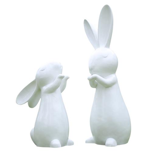 玻璃钢雕塑兔子铜色户外园林景观小品幼儿园大型花园庭院装饰摆件