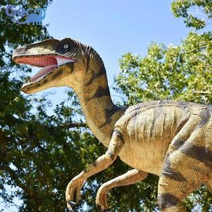 仿真迅猛龙模型户外景区园林景观展览大型仿真恐龙制做自贡厂家