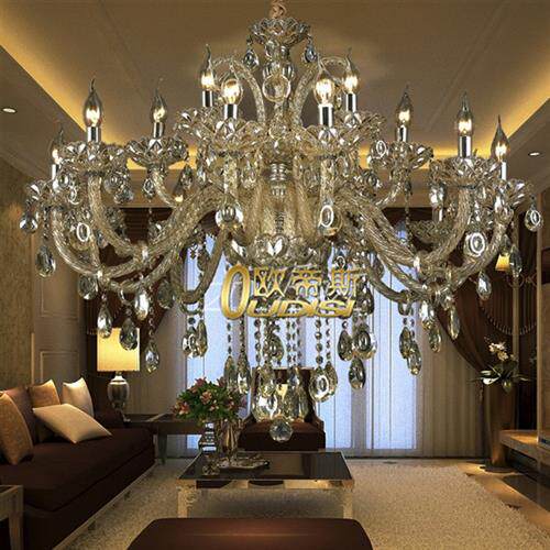 欧式蜡烛水晶吊灯美式创意卧室餐厅灯具现代简约大气家用灯具