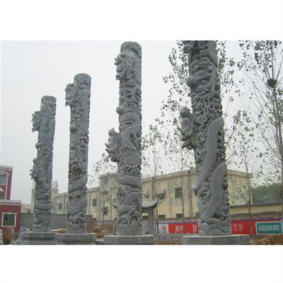 家祠石雕龙柱子厂家广场汉白玉龙柱雕塑价格景观石刻云柱图片