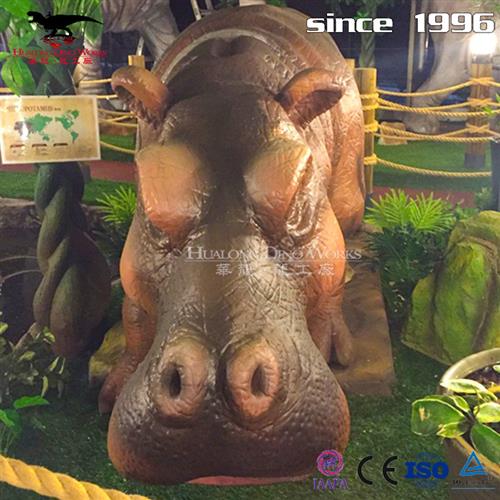 仿真恐龙工厂定制仿真动物机械电动河马模型室内展览美陈引流