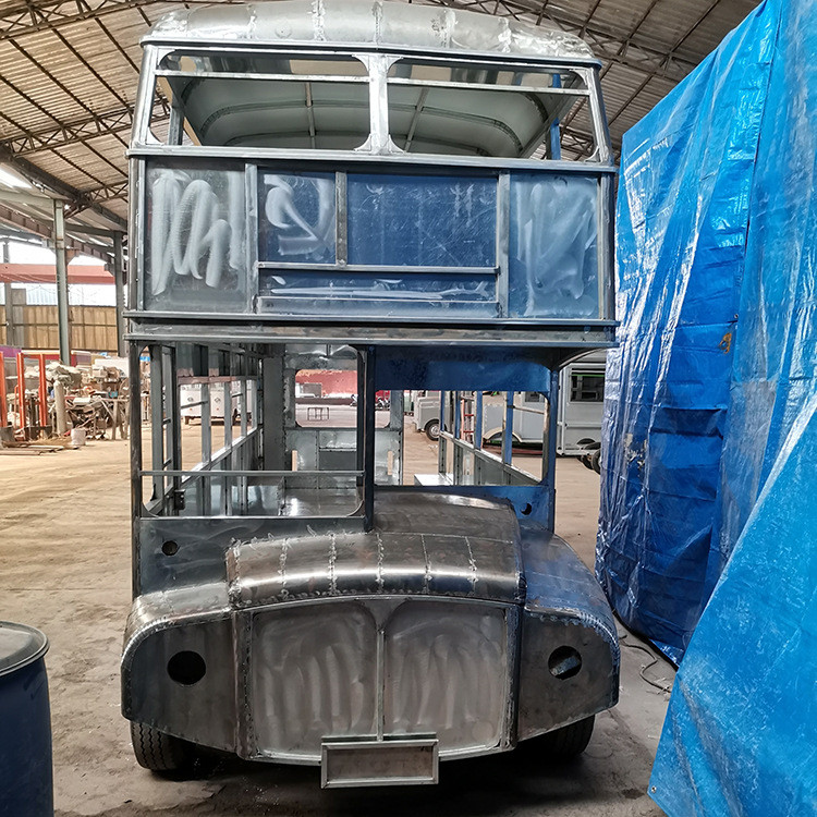 一比一铁艺英伦双层巴士车复古老爷车模型摆件开业巡游电动花车