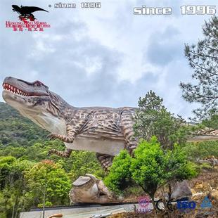 大型仿真霸王龙踩三角龙主题公园景区核心产品会动会叫栩栩如生