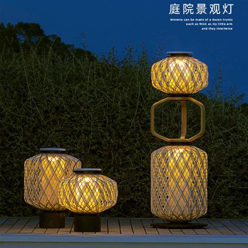 太阳能庭院灯户外落地灯别墅景观灯公园草坪灯草地灯室外灯编织灯