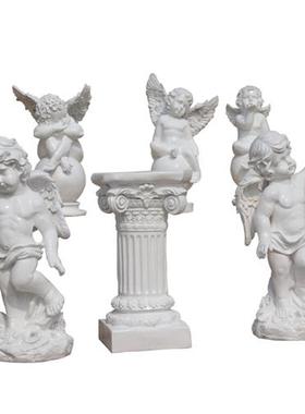 户外公园林景观玻璃钢欧式人物雕塑别墅花园庭院天使小区装饰摆件