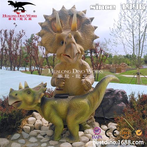 景区商场游乐园恐龙园摆设装饰仿真恐龙模型仿真卡通盖章龙模型.
