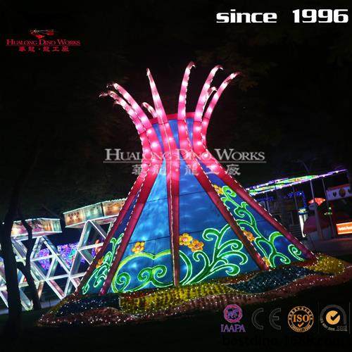 虎年春节庙会大型户外花灯宫灯模型摆件自贡亮化彩灯华龙工厂