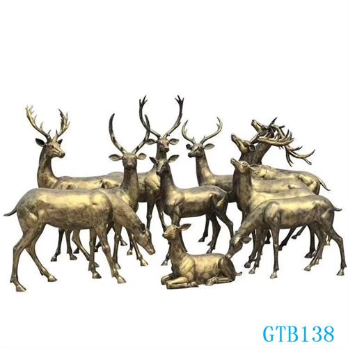 定制不锈钢镂空梅花鹿雕塑商场玻璃钢小鹿模型装饰户外草坪鹿摆件