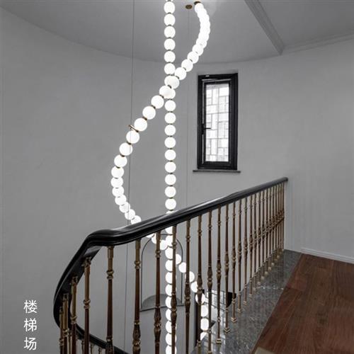 定制售楼部沙盘灯休闲会所珍珠灯酒店创意展厅吧台佛珠项链吊灯